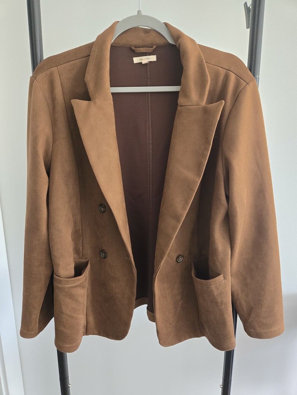 Maurices Brown Faux Suede Double-Breasted Blazer Jacket XL